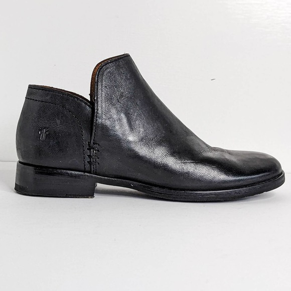 Frye Shootie Elyssa Leather Ankle Booties Low Heel Comfort Shoe Black Size 9.5 - Picture 11 of 14
